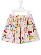 Drawing Print Skirt, Girl's, Size: 6 Yrs, Pink/purple, Dolce & Gabbana Kids