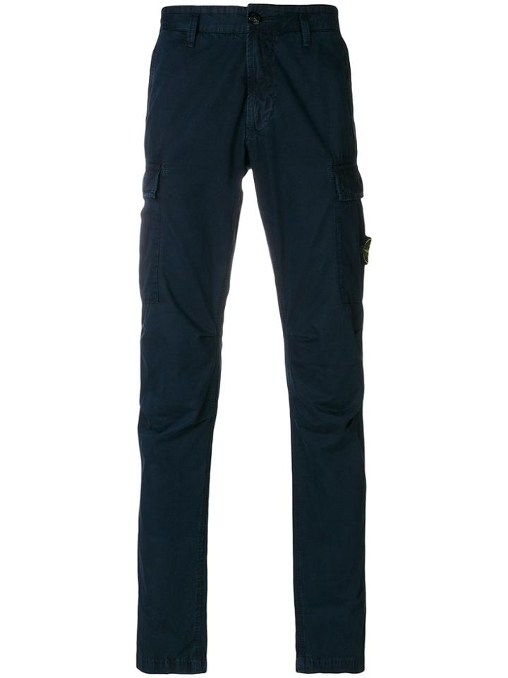 Stone Island Straight-leg Cargo Trousers - Blue