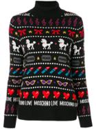 Love Moschino Poodle Striped Jumper - Black