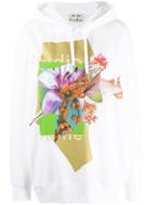 Acne Studios Logo And Floral Print Hooded Sweater - White