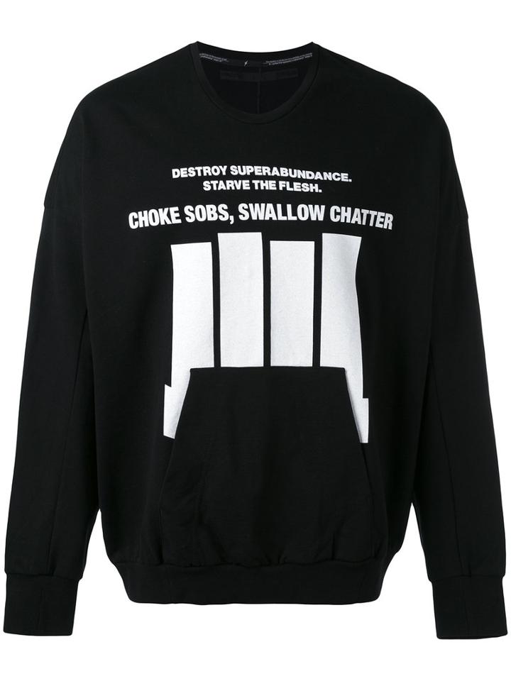 Julius - Lettering Print Sweatshirt - Men - Cotton - Iii, Black, Cotton