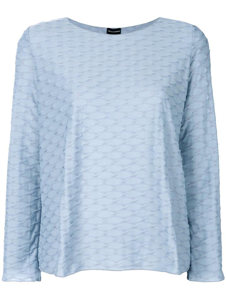 Emporio Armani Textured Jumper - Blue