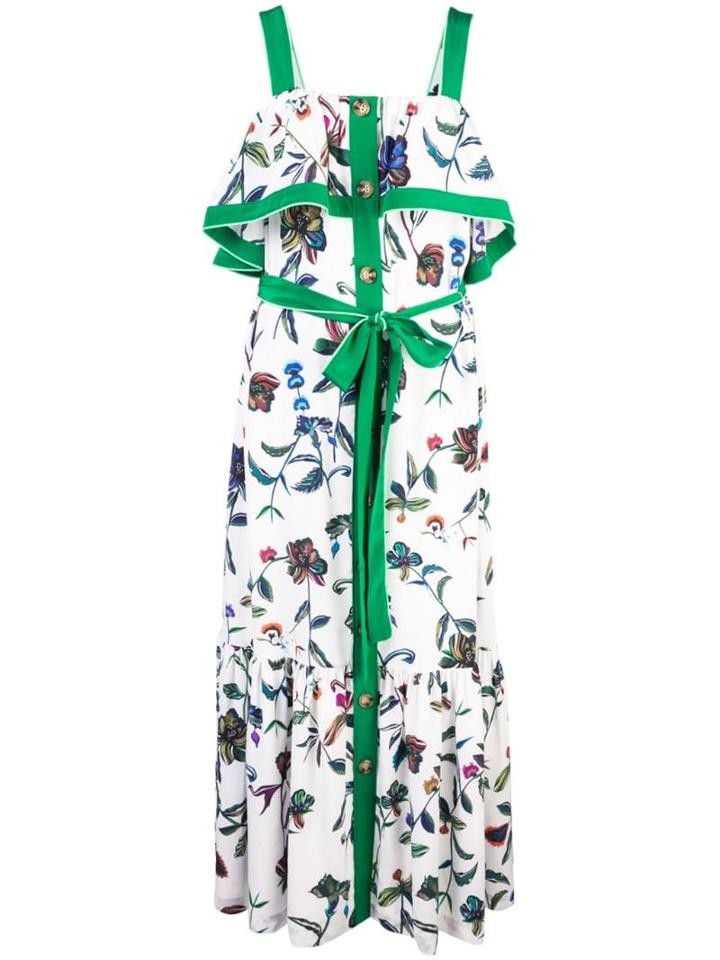 Derek Lam 10 Crosby Ruffle Cami Botanical Print Maxi Dress - Green