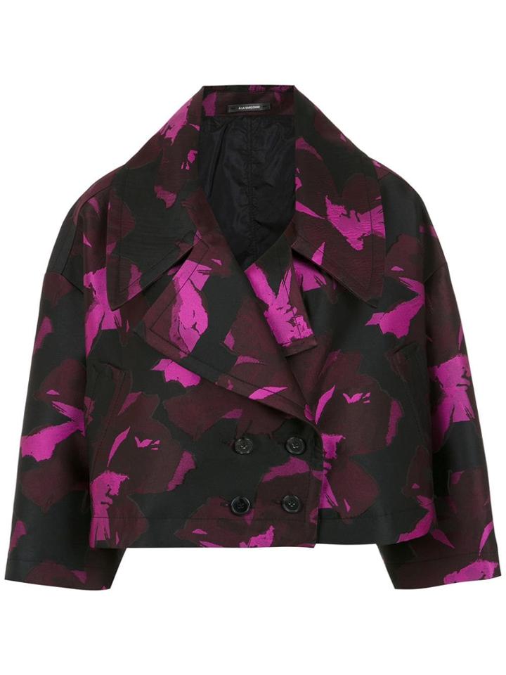 À La Garçonne Floral Jacquard Cropped Coat - Pink