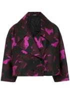 À La Garçonne Floral Jacquard Cropped Coat - Pink