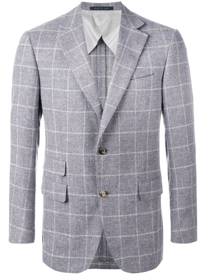Pal Zileri Plaid Blazer - Pink & Purple