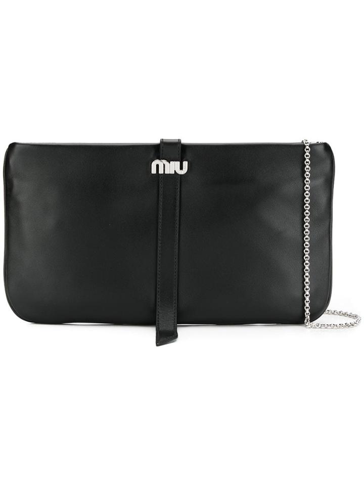Miu Miu Logo Clutch Bag - Black
