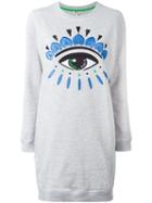 Kenzo Eye Sweatshirt Dress, Women's, Size: Large, Grey, Cotton