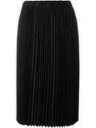 Comme Des Garçons Pleated Mid-length Skirt, Women's, Size: Medium, Black, Polyester/polyurethane/wool