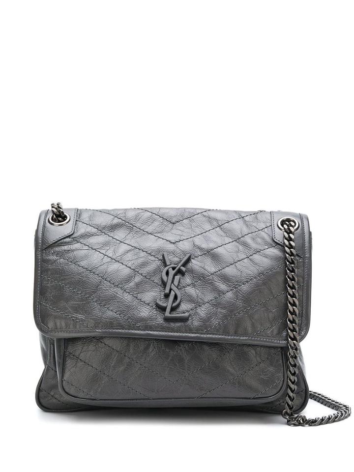 Saint Laurent Medium Vintage Leather Niki Bag - Grey