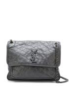 Saint Laurent Medium Vintage Leather Niki Bag - Grey