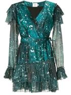 Aje Sorocco Printed Ruffle Dress - Green