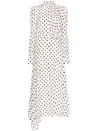Alessandra Rich High-neck Belted Silk Maxi Dress - White