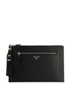 Prada Large Logo Pouch - Black