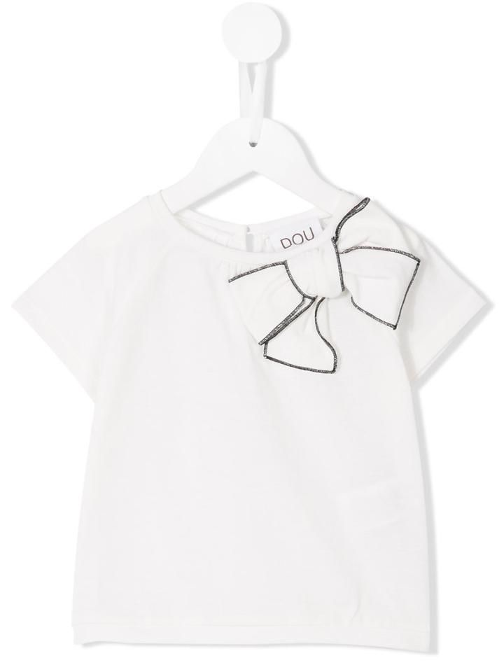 Douuod Kids - Bow Detail T-shirt - Kids - Cotton/polyester - 6 Mth, White