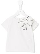 Douuod Kids - Bow Detail T-shirt - Kids - Cotton/polyester - 6 Mth, White