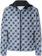 Fendi Damier-print Hooded Jacket - Blue