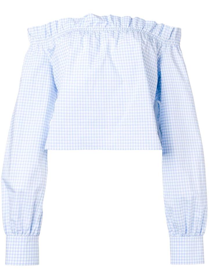 Miu Miu Off The Shoulder Blouse - Blue