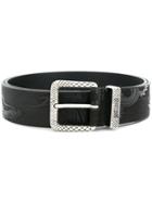 Just Cavalli Brocade Print Belt - Black
