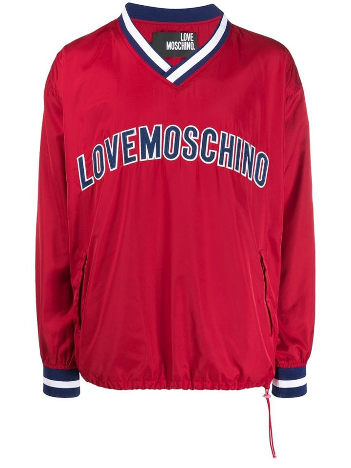 Love Moschino Logo Printed Jersey Sweater - Red