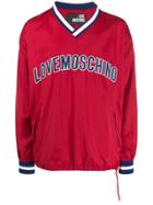 Love Moschino Logo Printed Jersey Sweater - Red