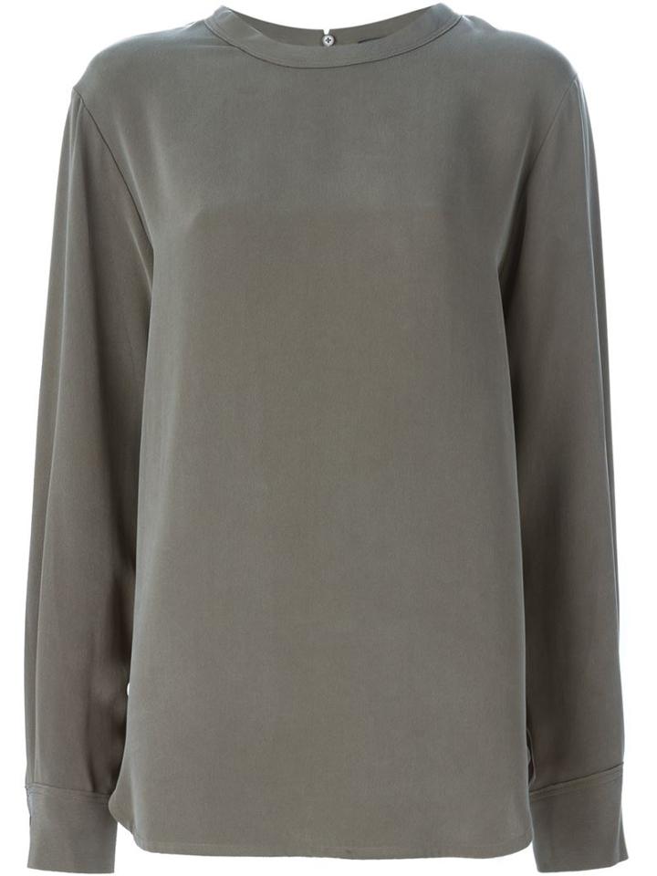 Joseph Round Neck Blouse, Women's, Size: 40, Green, Silk