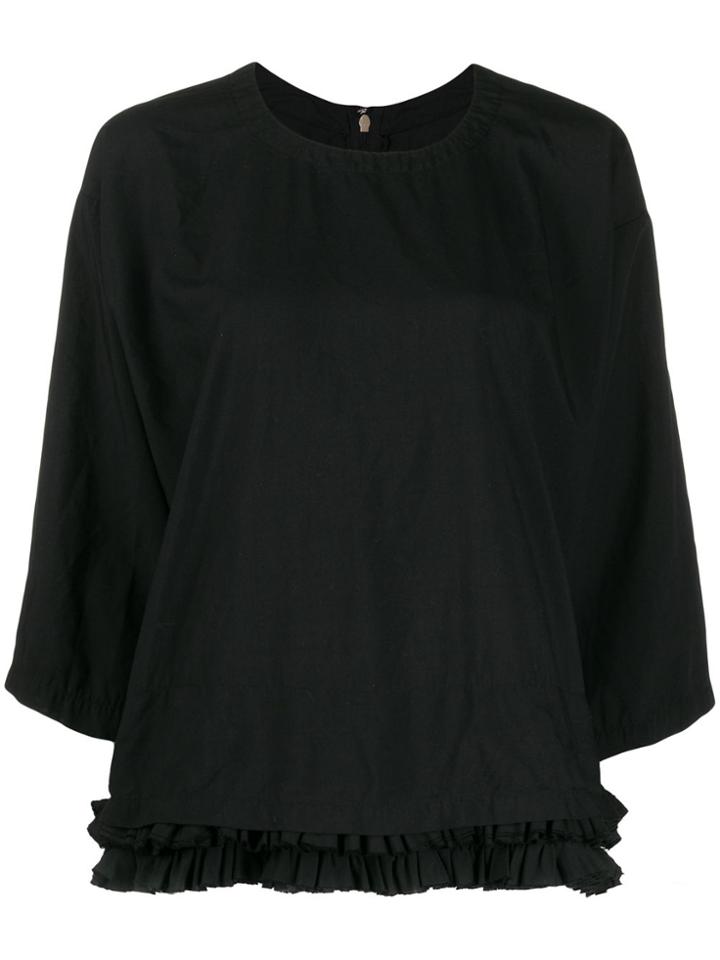 Comme Des Garçons Comme Des Garçons Loose Fit Ruffled Blouse - Black