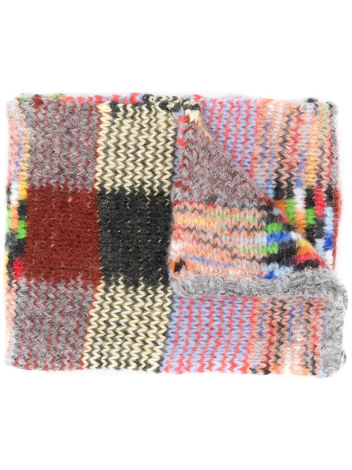 Missoni Patchwork Knit Scarf - Grey