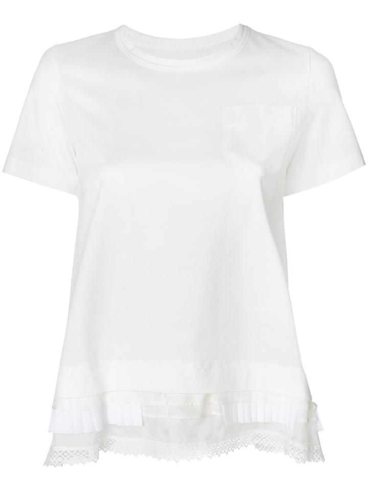 Sacai Tiered Hem T-shirt - White