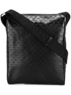 Emporio Armani Embossed Logo Shoulder Bag, Men's, Black, Leather