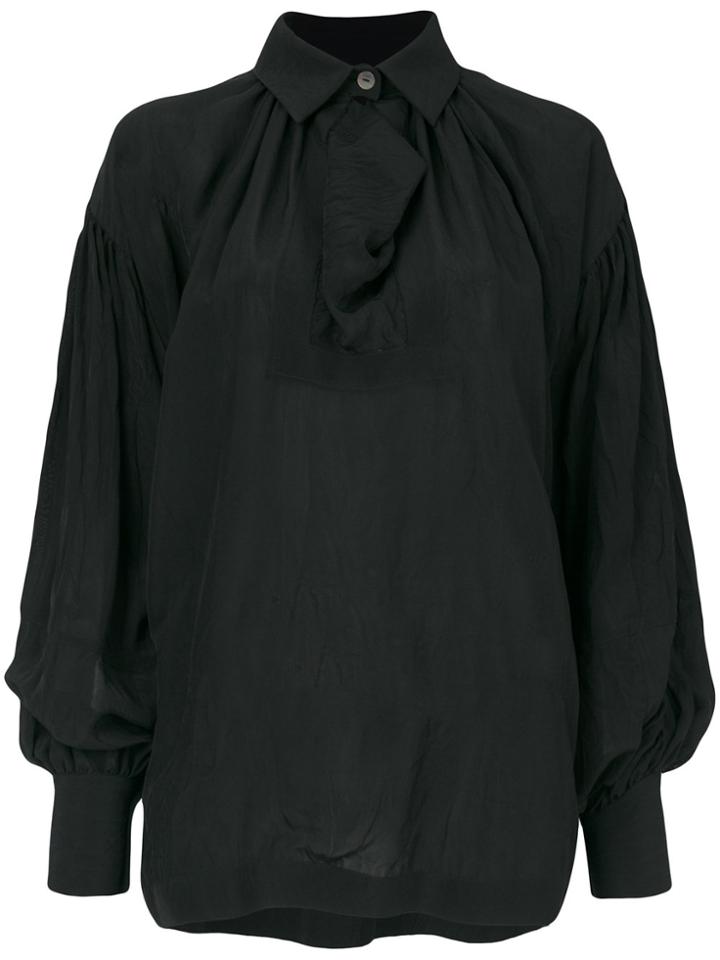 Loewe Wide Sleeve Flared Blouse - Black