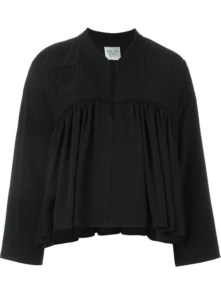Forte Forte Pleated Panel Zip Up Cropped Jacket