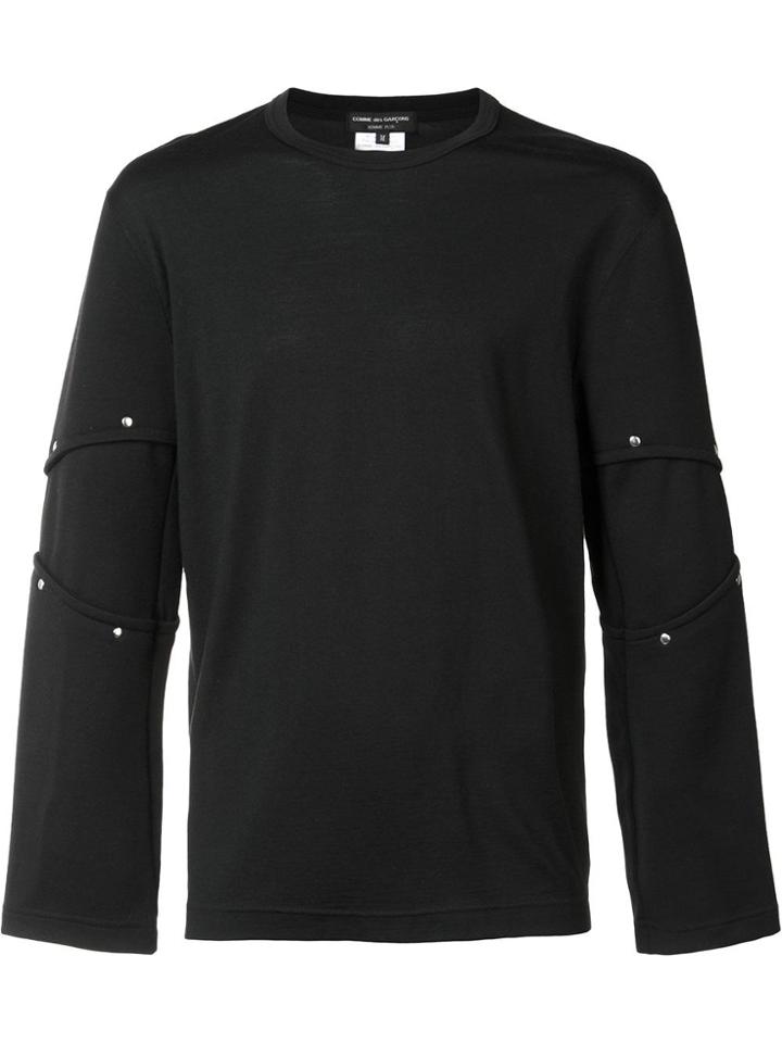 Comme Des Garçons Homme Plus Ribbed Detailing T-shirt - Black