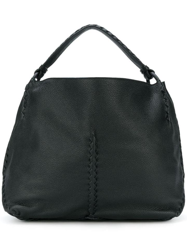 Bottega Veneta Nero Cervo Medium Shoulder Bag - Black