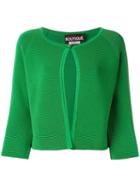 Boutique Moschino Single Button Cropped Cardigan, Women's, Size: 46, Green, Rayon/polyamide