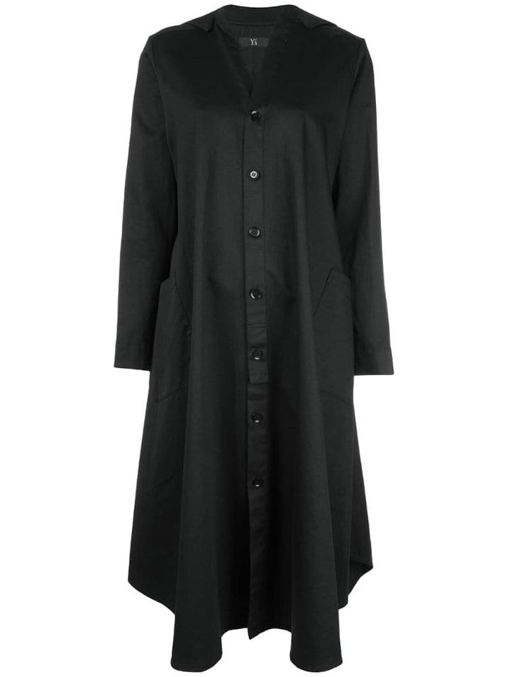 Y's Curved Hem Shirt Dress - Black