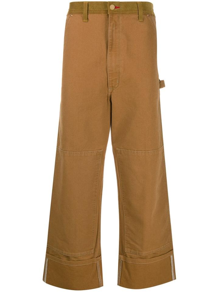 Junya Watanabe Man Wide Leg Cropped Trousers - Brown