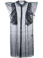 Fleamadonna Ruffled Paisley-print Blouse, Women's, Size: Medium, Black, Polyester