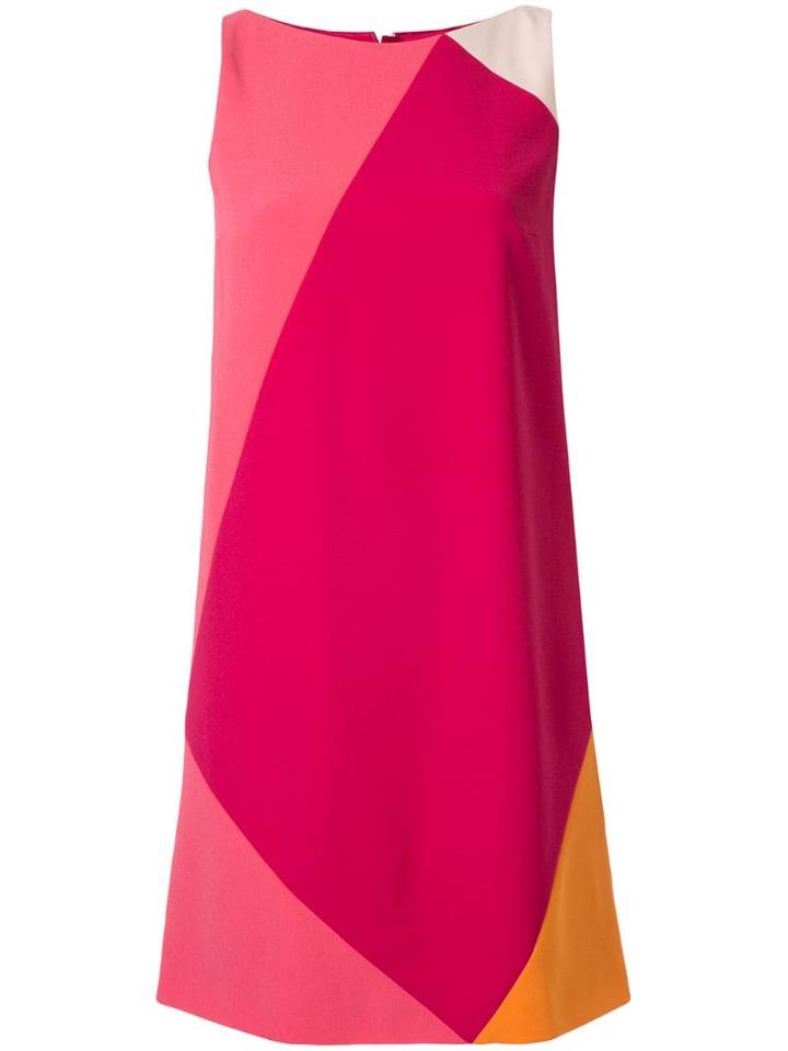 Paule Ka Geometric Block Shift Dress - Pink