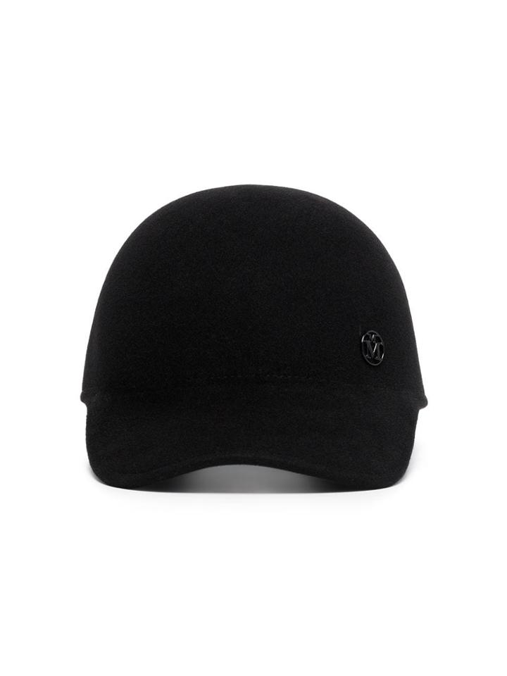 Maison Michel Black Tiger Rabbit Felt Baseball Cap