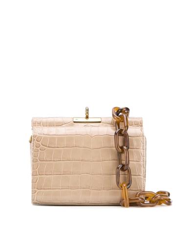 Gu De Croc Embossed Tote Bag - Neutrals