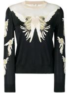 Fendi Parakeet Embroidered Sweater - Black