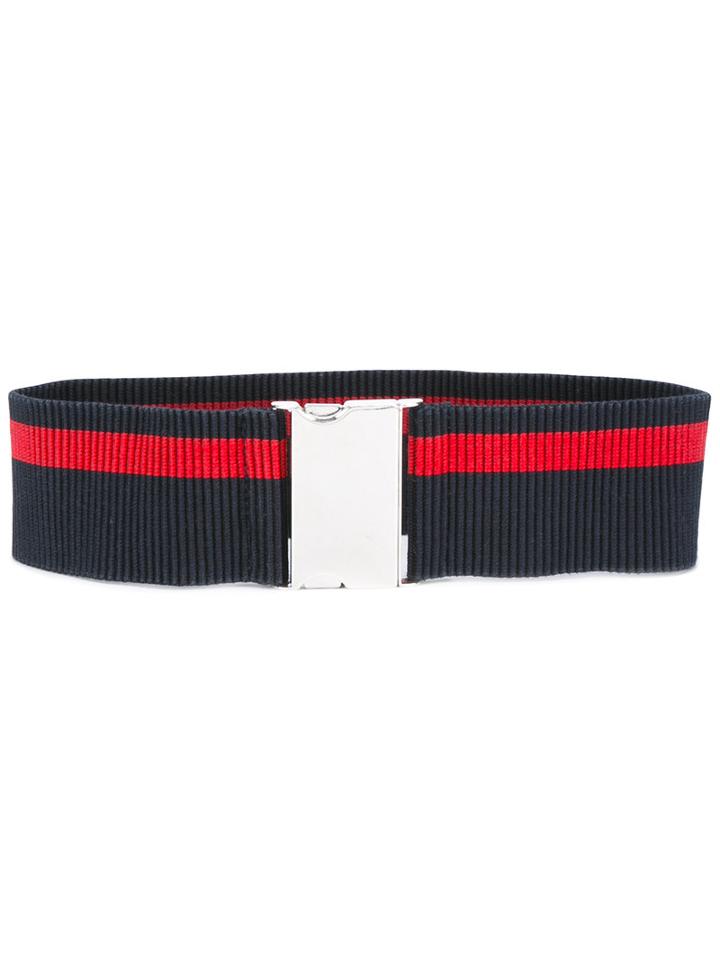 Erika Cavallini Striped Belt, Women's, Size: Medium, Blue, Spandex/elastane