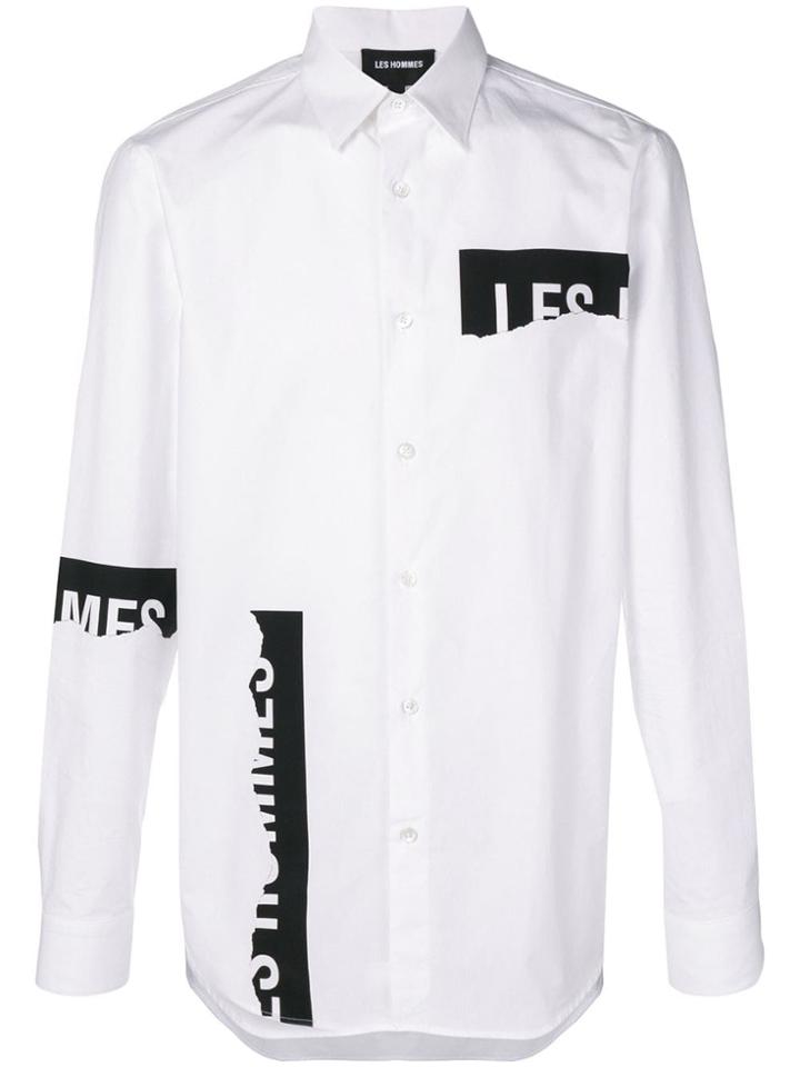 Les Hommes Logo Print Shirt - White