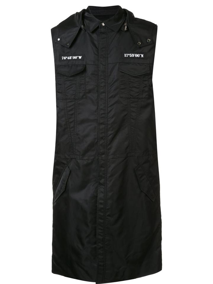 D-gnak Sleeveless Raincoat, Men's, Size: 50, Black, Nylon