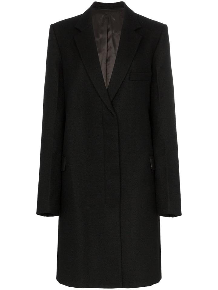 Helmut Lang Essential Crombie Wool Coat - Black