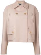 Rochas - Cropped Fitted Jacket - Women - Polyamide/cupro/cashmere/wool - 40, Nude/neutrals, Polyamide/cupro/cashmere/wool