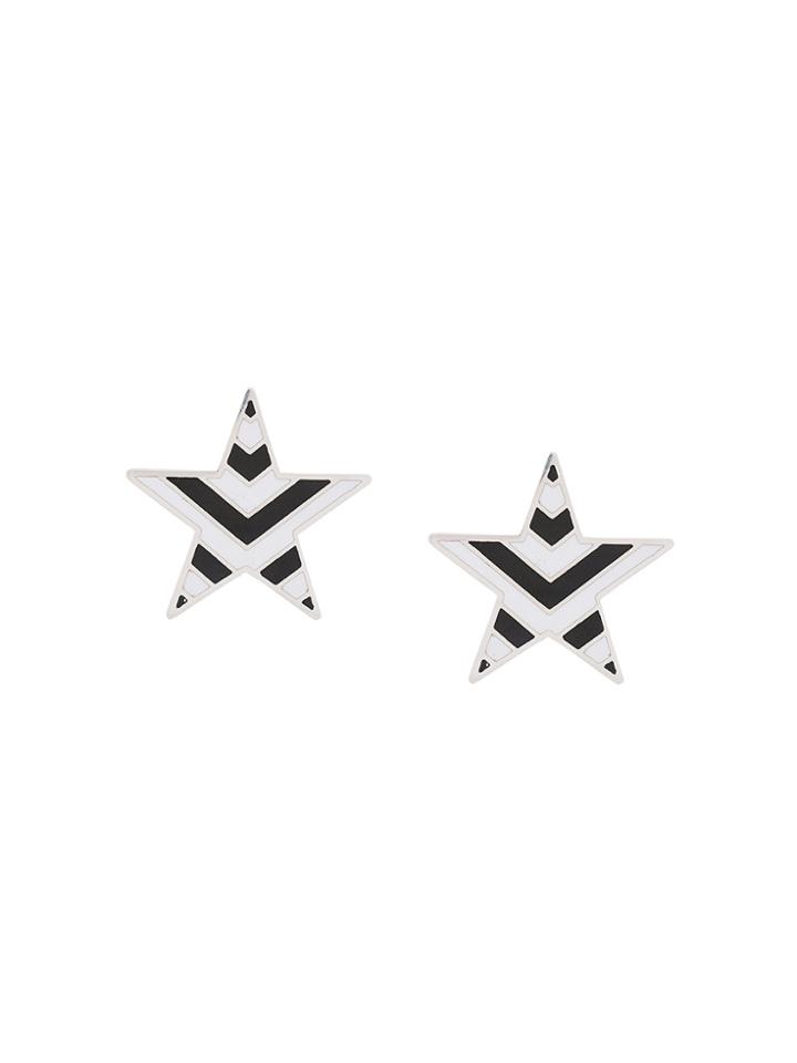 Silhouette Star Shaped Earrings - White