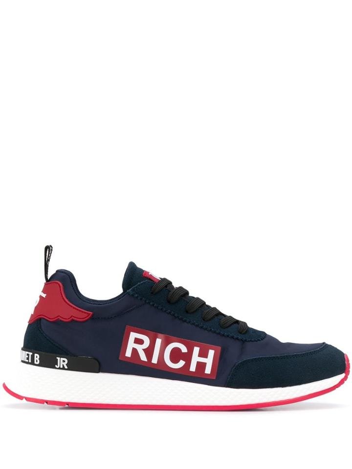 John Richmond Panelled Logo Sneakers - Blue
