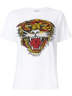 P.a.r.o.s.h. - Embellished Tiger T-shirt - Women - Cotton - L, White, Cotton